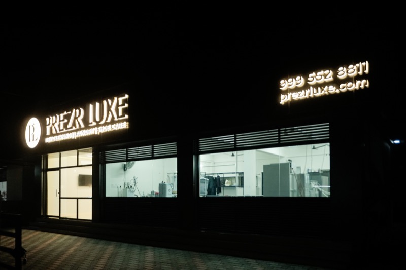The Prezr Luxe studio at Choozhampala photographed at night